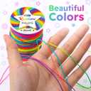 2 x 2 Rolls of Rainbow Elastic String for Bracelets, 200m Stretchy Colorful Thread for Jewelry Making, Colored Stretch Cord / String for DIY Bracelets