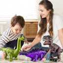 TEMI 3 Pack Electrical Walking Dinosaur Toys for Toddlers 3-4 3-5 Years with Sound and Light Up, Toddler Robot Dinosaur, Brachiosaurus, Stegosaurus Dinosaur Figures for Kids