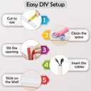 Rubber Bond TV Cord Hider Cable Protector - Strong Self Adhesive Wall Cord Cover Cable Hider - Low Profile Cable Management Wall Cord Concealer Cable Raceway (White, 10 Feet)