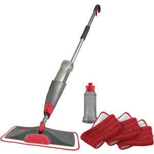 Rubbermaid Reveal Spray Mop Floor Cleaning Kit, 3 Reusable Microfiber Wet Pads, 1 Refillable Bottle, Cordless, Multi-Surface Mopping for All Home/Bathroom/Office Floors,Collapsible Design