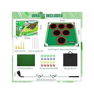 Battle Golf Game - Chip and Stick Golf Game Indoor Outdoor,Includes 20 Velcro Golf Balls, Putting Mat & Carrying Bag, Home Golf Target Games Backyard Games for Young Adults, Fathers & Golfers