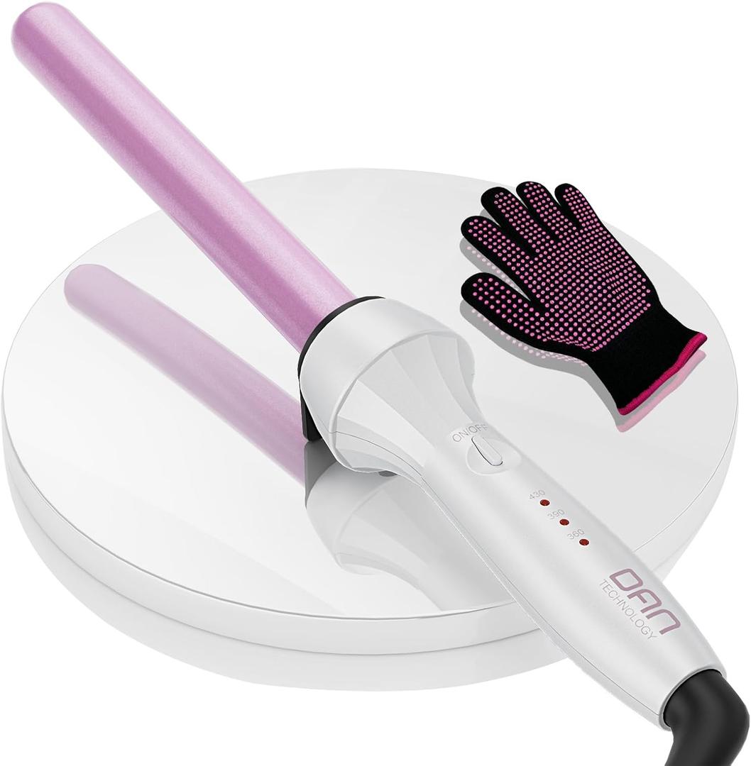 DAN Technology Curling Wand, Hair Wand Curling Iron, 3/4 inch, Temperature Adjustable, Tourmaline Impregnated Ceramic Barrel, Dual Voltage, 60 min Shut Off
