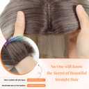 Ms Taj Hair Topper 18 Inch for Women with Thinning Hair - Long Layered 6.5"X6.5" Synthetic Hair Piece - Fiber Wiglet for Ladies (Silver White with Dark Root)