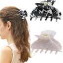 2 Pcs Small Medium Hair Claw Clips for Women Tortoise Shell Claw Hair Clips for Thin Fine Medium Thick Hair