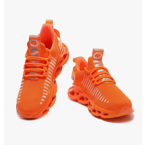 GSLMOLN Womens Walking Shoes Mesh Non Slip Gym Sports Casual Fashion Sneakers Size 39, Orange 2