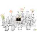 RUCKAE Small Clear Bud Vases Bulk 22 Pack Mini Flower Glass Vases for Centerpiece Table Wedding Decorations Home Decor Party(Transparent)