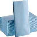 Baby Blue Paper Napkins | Linen Feel Guest Disposable Cloth Like Dinner Napkins | Hand Towels | Soft, Absorbent, Paper Hand Napkins for Kitchen, Bathroom, Parties, Weddings, Dinners | 50 Pack