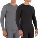 Fruit of the Loom Men's Recycled Waffle Thermal Underwear Crew Top (1 and 2 Packs), XL