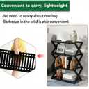 4 Tier Bamboo Shoe Rack Black,Portable Folding Shoe Storage Rack,Without Installation Small Shoe Rack Perfect for Corridors, Drom, Bedrooms and Small Spaces