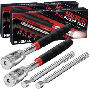 Tools Gifts for Men Stocking Stuffers Christmas - Magnetic Pickup Tool for Mens Gifts LED Telescoping Pick Up Tool Set for Hard to Reach Place Cool Gadgets Birthday Gifts for Dad Women Fathers Husband