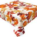 BETGINY Fall Tablecloth 54x54 Inch Square Rustic Thanksgiving Pumpkin Maple Leaves Tablecloths Fabric Farmhouse Autumn Table Cloth Decorative for Picnic Party Holiday Home Indoor Outdoor