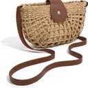 Straw Bag Beach Purse Summer Purses for Women Vacation Handbags Woven Crossbody Bags Straw Shoulder Bag