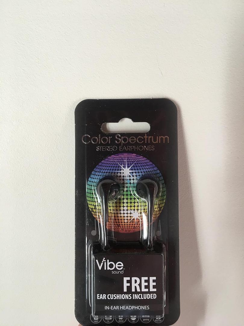 2 x Color Spectrum stereo earphones in-ear headphones with free ear cushions included