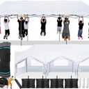 COBIZI 10x30 Pop Up Canopy with 8 Sidewall,Heavy Duty Canopy UPF 50+ All Season Wind Waterproof Commercial Outdoor Wedding Party Tents for Parties Canopy Gazebo with Roller Bag(10 x 30 ft White)