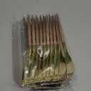 Lullaby 60pcs Gold Plastic Silverware, Gold Disposable Cutlery with Wood Grain Handle Include 20 Forks, 20 Spoons, 20 Knives, Elegant Disposable Silverware for Wedding, Party, Gathering, Daily Use