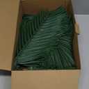 Yunsailing 60 Pieces 25" Artificial Palm Leaves Faux Tropical Palm Fronds Large Fake Greenery Plants Leaf Branches for Wedding, Palm Sunday, Flower Arrangement, Hawaiian Jungle Safari Party