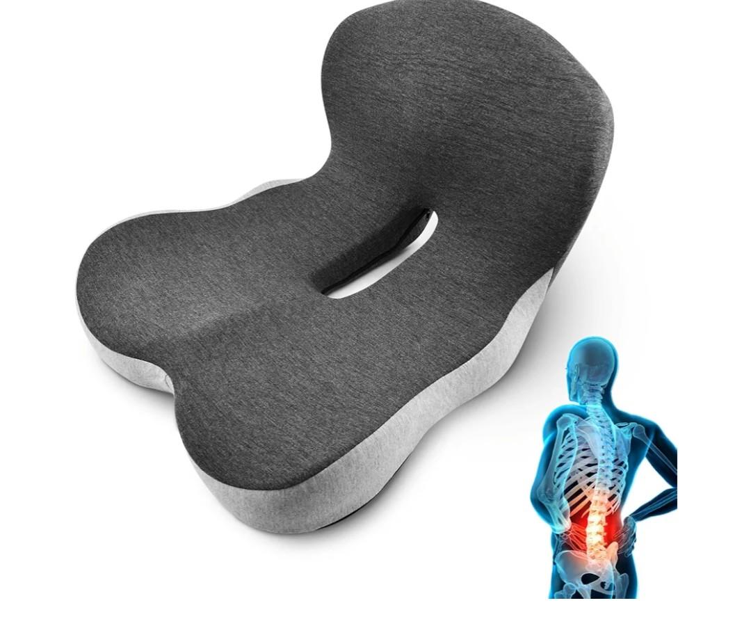Memory Foam L-Shaped Integrated Seat Cushions, Butt Pillow with Back Support, Ergonomic Cushions with Lumbar Support, Office Chair Seat Cushion for Lower Back Tailbone Protection
