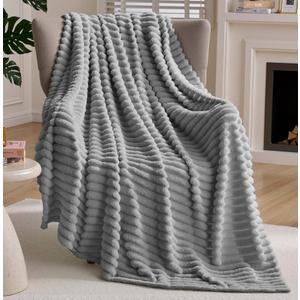 PHF Luxury Soft Fleece Blanket King Size, No Shed No Pilling, 380GSM Fluffy Cozy Throw Blankets for Bed, 108"x90", Lightweight Warm Bedding for Home Decor, Ideal Gift for Women, Sharkskin