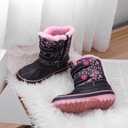 DREAM PAIRS Boys Girls Snow Boots Water-Resistant Outdoor Sport Warm Cozy Anti-Slip Cute Ankle Winter Shoes for Toddler/Little/Big Kid (Black/Pink)