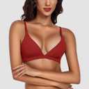 Werkiss Wireless Bralettes for Women No Underwire Bras Sexy V Neck Everyday Bra with Adjustable Straps (S)