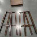 Amazon Basics Solid Wood Saddle-Seat Kitchen Counter Barstool with Footrest, Easy Assembly - 29-Inch Height - Walnut - Set of 2