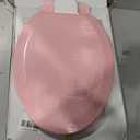 Angol Shiold Slow Close Wood Toilet Seat（Pink, Elongated 18.5''）