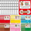 Vesici 36 Set Christmas Reindeer Food Glass Jar with Lid and Paper Card Christmas Eve Gift Container Small Glass Bottle for Snacks Candy Xmas Party Favor