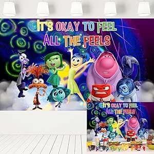 Inspired Movie 2 Themed Backdrop Nine Emotions Galaxy Background It's Okay to Feel All The Feels Banner for Birthday Party 5x3 ft 581