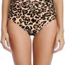 Tempt Me Women High Waisted Bikini Bottoms Tummy Control Swimsuit Bottoms Ruched Bathing Suit Bottom (Large)