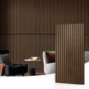 Art3d 4 Pack 47.2 x 23.6in. Wood Slat Acoustic Panels for Wall and Ceiling - 3D Fluted Sound Absorbing Panel with Wood Finish - Dark Walnut