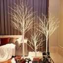 Lightshare Lighted Birch Twig Tree with Fairy Lights 4FT, 6FT and 8FT, Pack of 3 Warm White for Indoor Outdoor Home Christmas Holiday Decoration
