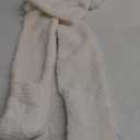 Winter Warm Women Hoodie Hat/Scarf/Gloves Set Soft Plush Thick Warm Hat (White)