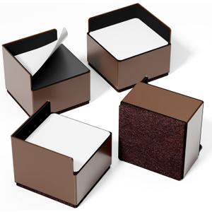Bed Risers 2 inch Heavy Duty, 4 Pack Brown Square Metal Self-Adhesive, Oversized Furniture Risers for Bed Desk Table Sofa Couch, Support up to 6000 lbs, Protect Hardwood Floors from Scratches