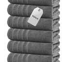 TOALLA_ Bath Towels_30x60_Pk 6_Dark Grey Bath Towels (6-Pack, 30W X 60 L Inches) Dark Grey Color- Cotton Towel for Gym, Bath, Spa, Shaving, Shampoo, for Daily use, Large