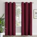 YoungsTex Burgundy Blackout Curtains 84 Inches Length for Living Room - Thermal Insulated with Grommet Room Darkening Bedroom Drapes Room Divider, 2 Panels, 42 x 84 Inch