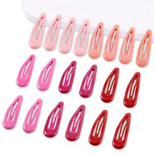20 PCS Metal Snap Hair Clips Water Drop No Slip Barrettes for Women Bright Small Hair Clips For Thick And Thin Fine Hair,Red Pink Rose Red,1.97 x 0.5 In.