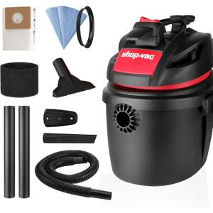 Shop-Vac 2.5 Gallon 2.5 Peak HP Wet/Dry Vacuum, Portable Compact Shop Vacuum with Wall Bracket & Multifunctional Attachments, 5760288 (Black) Shop-Vac 2.5 Gallon 2.5 Peak HP Wet/Dry Vacuum, Portable Compact Shop Vacuum with Wall Bracket & Multifunctional Attachments, 5760288 (Black)