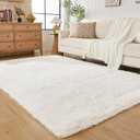 White Fluffy Rugs 5x7 for Bedroom - Shag Area Rug for Living Room Nursery Room,Fuzzy Shaggy Rugs for Kids Room - Non-Slip Soft Plush Furry Carpets for Boys Girls Room