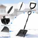 Snow Shovel, Snow Shovel for Driveway with Assist D-Handle and 11-Inch Blade, 42-Inch Adjustable Portable Survival Shovel for Driveway, Cars, Snowmobiles, Camping and Emergency