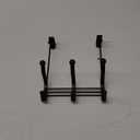 iDesign York Metal Over the Door Organizer, 3-Hook Rack for Coats, Hats, Robes, Towels, Bedroom, Closet, and Bathroom, 8.38" x 5.25" x 11", Bronze