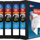 Avery Heavy Duty View 3 Ring Binder, 1.5"One Touch Slant Ring, Holds 8.5" x 11" Paper, 3 Black Binders (79870) 