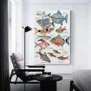 JHXNJDPOST Tropical Fish Poster Fishing Aquarium Educational Knowledge Canvas Wall Art Aesthetic Decorative Painting Living Room Restaurants, Pool Halls And Classroomstyle 16x24inch(40x60cm)