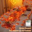 YEGUO 4 Packs Thanksgiving Decorations for Home, Fall Lights Battery Operated, Total 40ft 80 LED Lighted Fall Garland Maple Leaves for Thanksgiving Decor