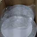 I00000 200 Pieces Silver Plastic Plates, Disposable Plastic Plates for 100 Guests Include: 100 Pcs Dinner Plate 10.25 and 100 Pcs Dessert Plate 7.5 with Silver Lace Rim Perfect for Wedding & Party