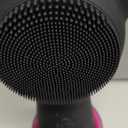 Silicone Face Scrubber Exfoliator Electric for Men Women, Rechargeable Facial Cleansing Brush with Wireless Charging Dock, Waterproof Sonic Vibrating Face Scrub Brush Cleanser for Exfoliating, Black