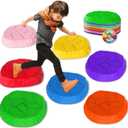 Stepping Stones for kids,8/12 PCS Durable Non-Slip Balance Stones Indoor Outdoor toys for toddlers develope Kids Balance and Coordination Skills