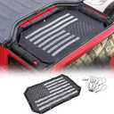JeCar Mesh Sunshade 2 Door Durable Polyester Top Cover Provides UV Sun Protection for Jeep Wrangler JK & Unlimited 2007-2018 (Black and White American Flag)