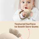 2 Packs Baby Teething Toy Silicone Teething Mitten for Babies Over 3 Months Anti Dropping Wrist Hand Teethers Baby Chew Toys for Sucking Needs, BPA Free (Blue & Caramel)