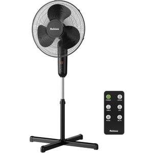 HOLMES 16" Digital Stand Fan, 80 Oscillation, 3 Speeds, 3 Modes, 7.5 Hour Timer, Adjustable Height, 30 Adjustable Head Tilt, Ideal for Home, Bedroom or Office, Remote Control, Black (16 Inch)