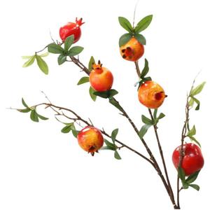 Artificial Branches, Fake Lemon Decor for Vase Filling Kitchen Table Farmhouse Centerpiece Decor(Pomegranates)